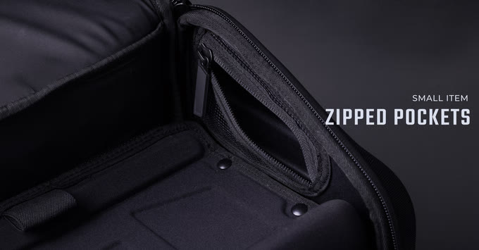 Zipped pockets for small items
